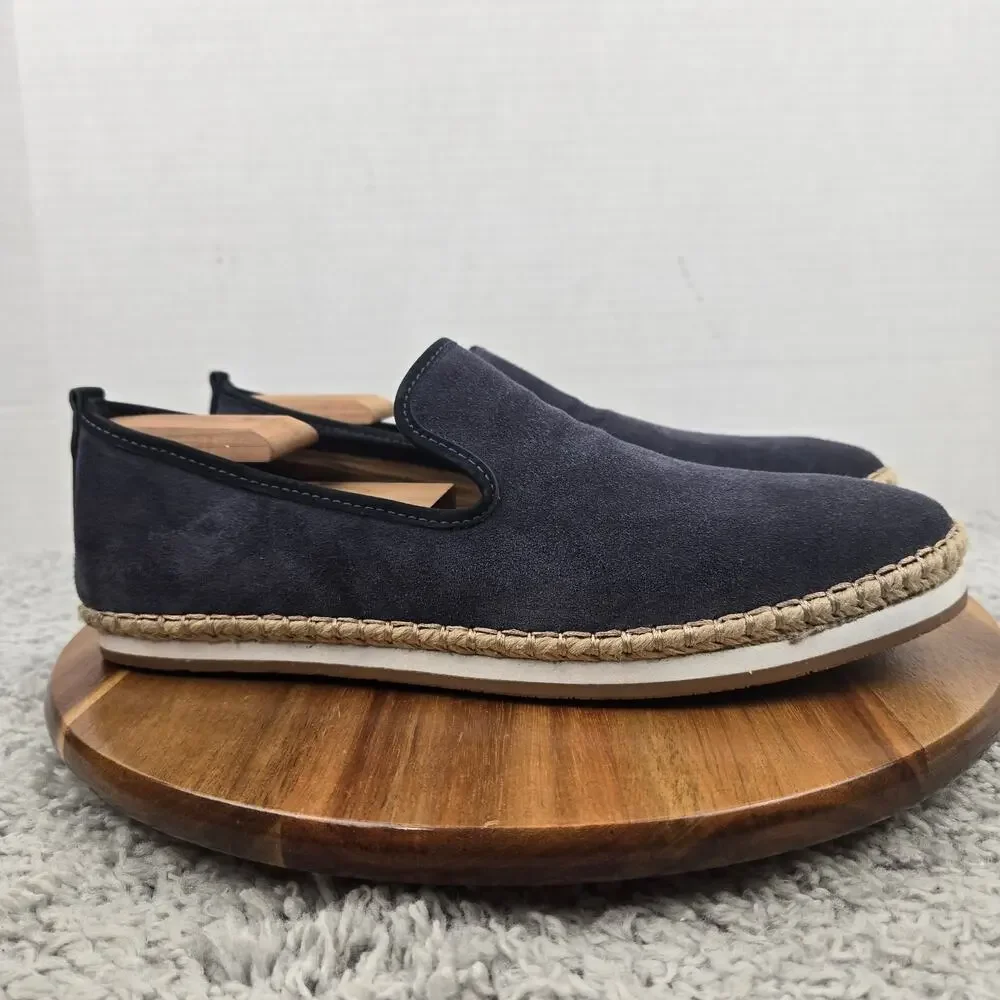 Peter Millar Mens 9M Crown Crafted Coastal Slip On Navy Suede Espadrille Loafer